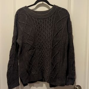 Madewell Charcoal Gray Cable Sweater